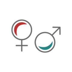 arte com os símbolos de masculino e feminino